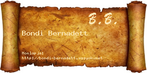 Bondi Bernadett névjegykártya